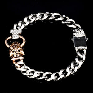 Platinum Rose Gold Jaguar Diamond Bracelet for Men JL PTB 1233