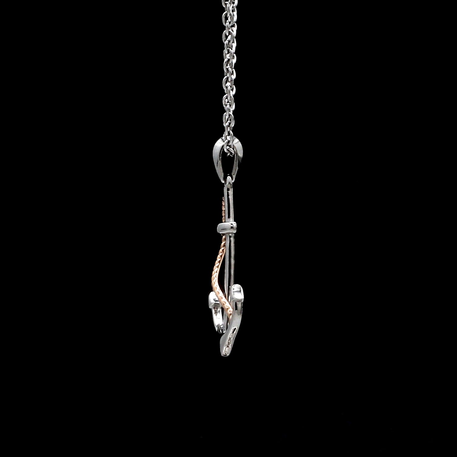 Platinum Anchor Pendant with Rose Gold for Sailors JL PT P 320   Jewelove.US