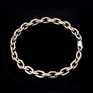 Men of Platinum| 5.75mm Platinum & Rose Gold Bracelet for Men JL PTB 1281