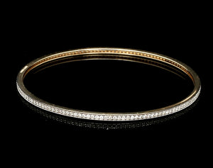 18K Gold with Diamonds Single Line Eternity Bangle JL AU B 101