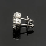 Load image into Gallery viewer, Platinum Solitaire Square Halo Earrings JL PT E 325-A   Jewelove.US
