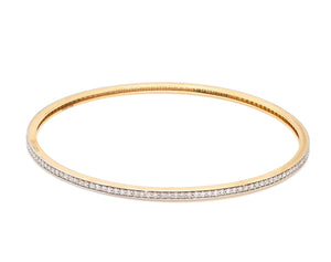 18K Gold with Diamonds Single Line Eternity Bangle JL AU B 101