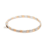 Load image into Gallery viewer, Japanese 2-row Platinum &amp; Rose Gold Bracelet for Women with Diamond Cut Balls JL PTB 1277
