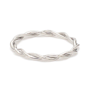 Plain Platinum Rope Ring for Women JL PT 1386