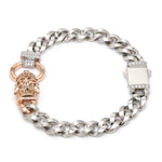 Load image into Gallery viewer, Platinum Rose Gold Jaguar Diamond Bracelet for Men JL PTB 1233
