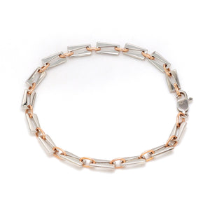 5.25mm Platinum & Rose Gold Bracelet for Men JL PTB 1280