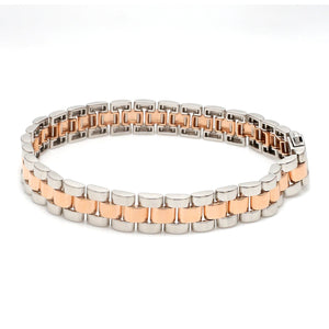 Platinum & Rose Gold Bracelet for Men JL PTB 1047