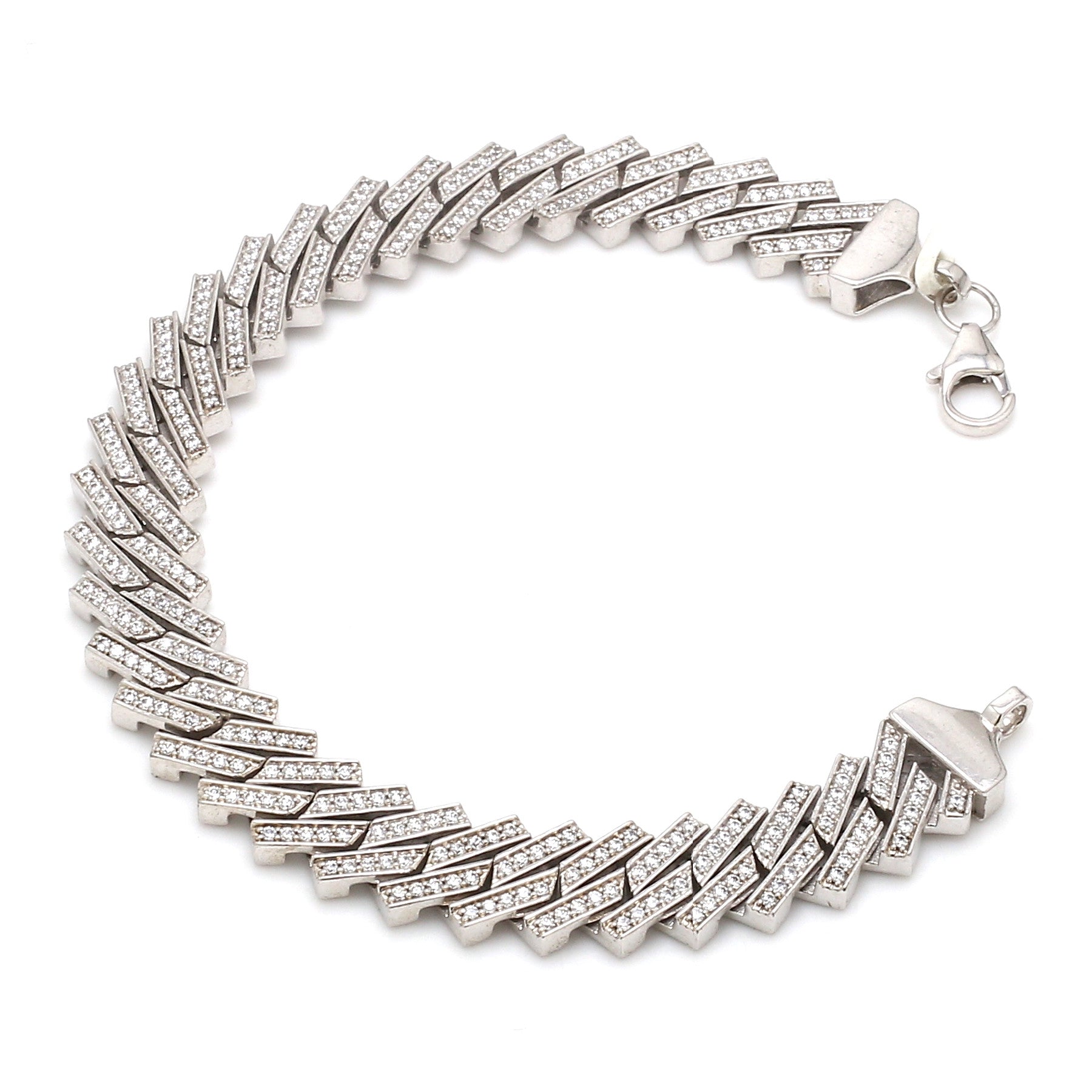 Platinum Cuban Diamond Bracelet for Men JL PTB 1238