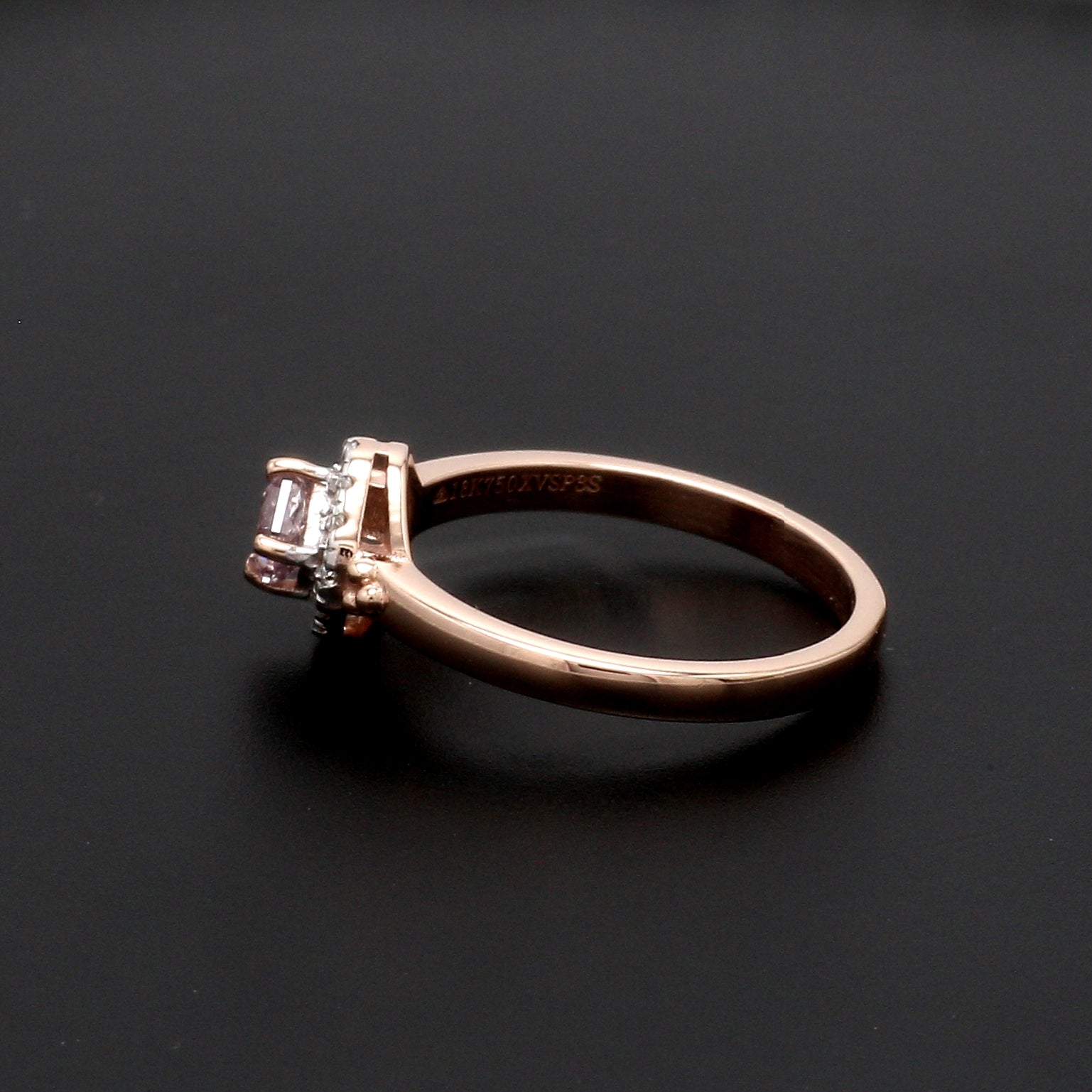 18K Rose Gold Ring with Pink Diamond for Women JL AU 100   Jewelove.US