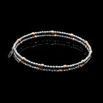 Load image into Gallery viewer, Japanese 2-row Platinum &amp; Rose Gold Bracelet for Women with Diamond Cut Balls JL PTB 1260
