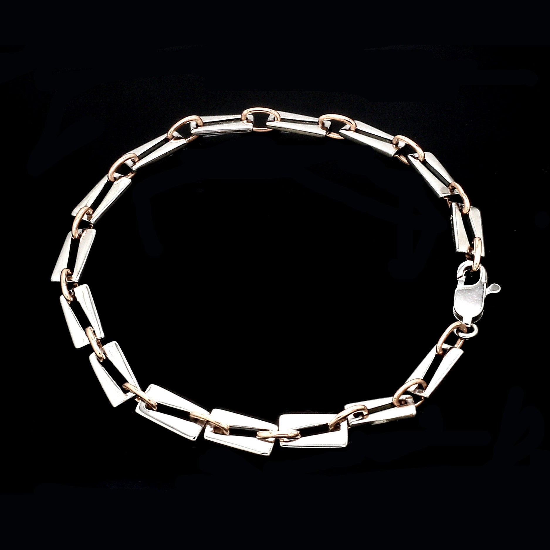 5.25mm Platinum & Rose Gold Bracelet for Men JL PTB 1280