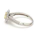 Load image into Gallery viewer, Yellow Diamond Platinum Ring with Halo Split Diamond JL PT YD 1370
