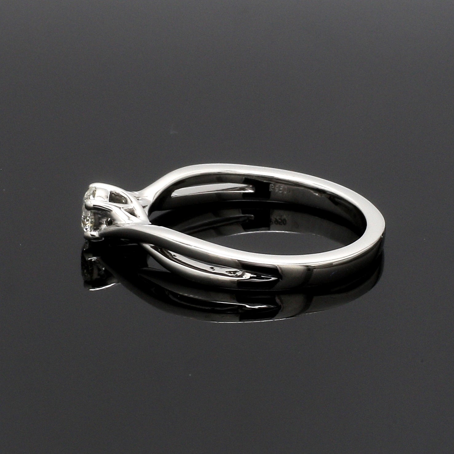 30-Pointer 4 Prong Platinum Solitaire Ring with a Twist JL PT 676-A   Jewelove.US