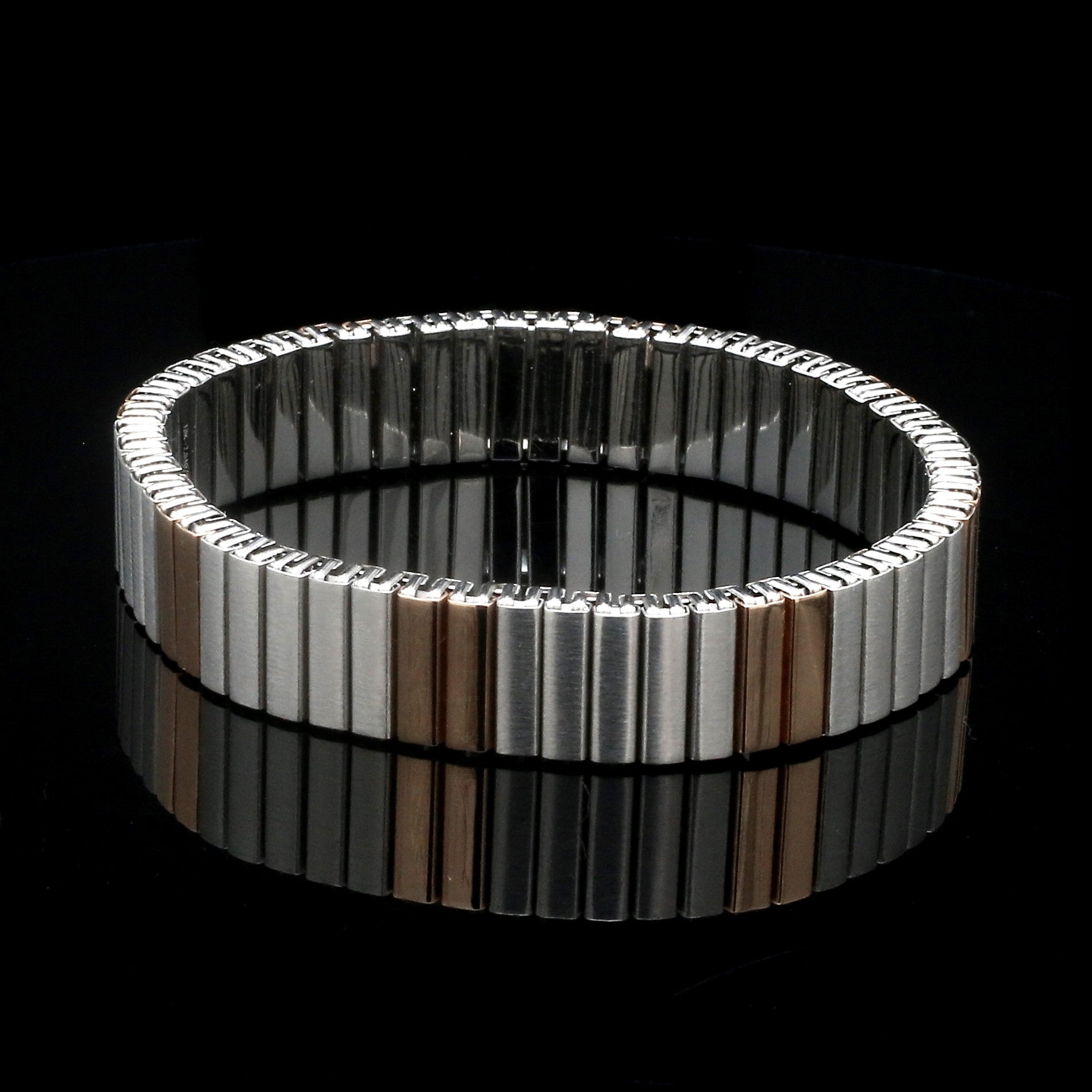 Platinum & 18K Rose Gold Flexible Bracelet for Men JL PTB 1232