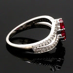 Load image into Gallery viewer, Designer Platinum Heart Ruby Diamond Ring for Women JL PT R8190
