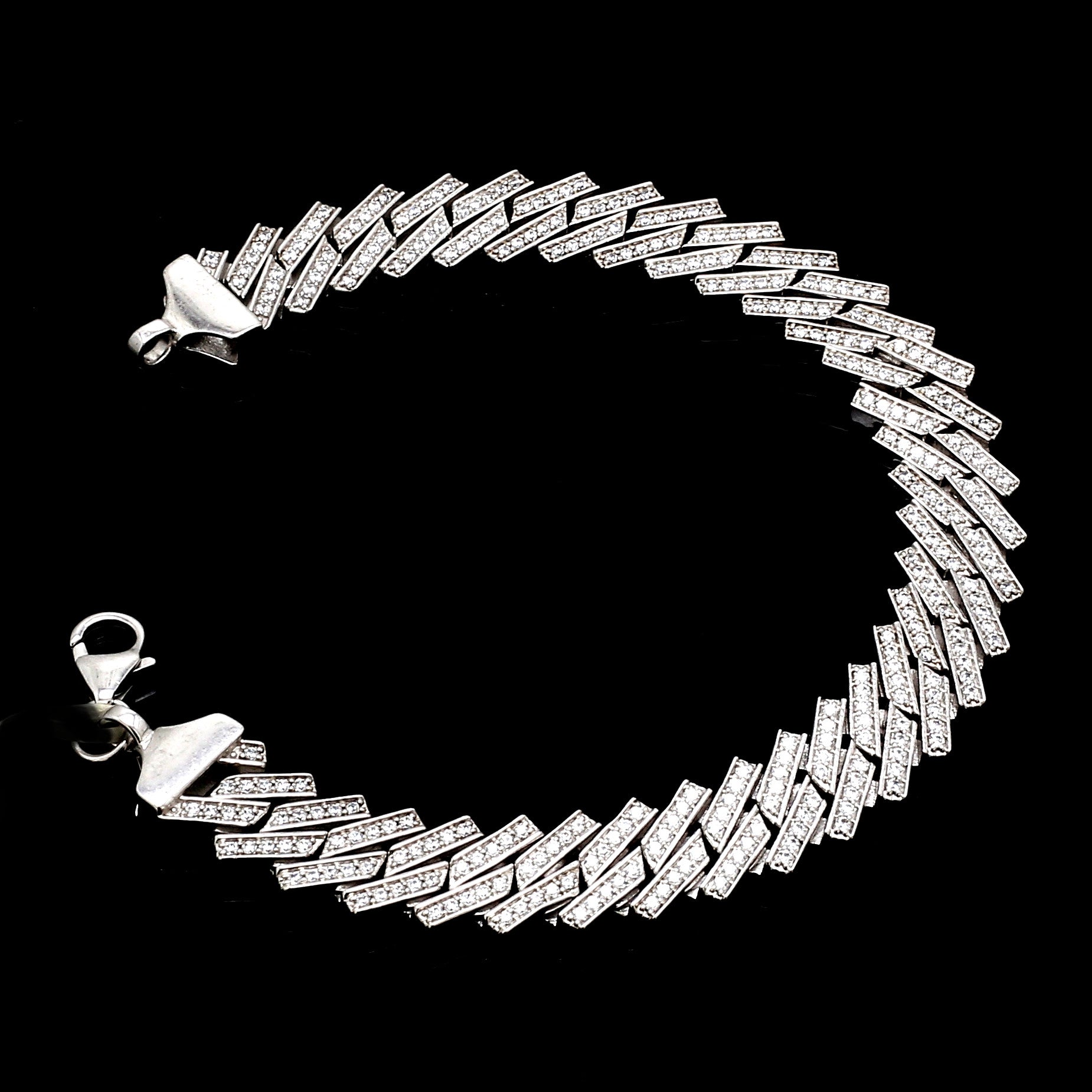 Platinum Cuban Diamond Bracelet for Men JL PTB 1238