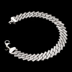 Platinum Cuban Diamond Bracelet for Men JL PTB 1238