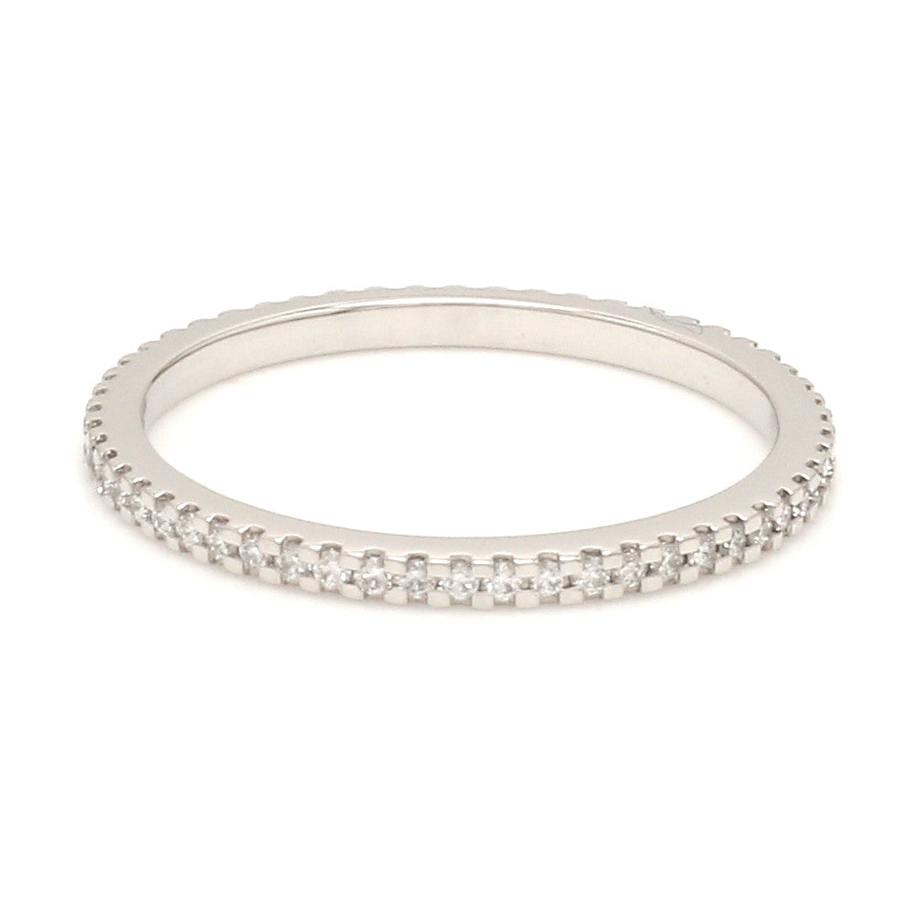 Thin Half Eternity Diamond Ring in Platinum JL PT 284-A