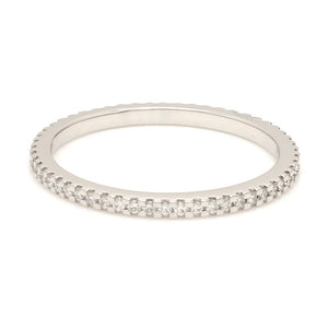 Thin Half Eternity Diamond Ring in Platinum JL PT 284-A