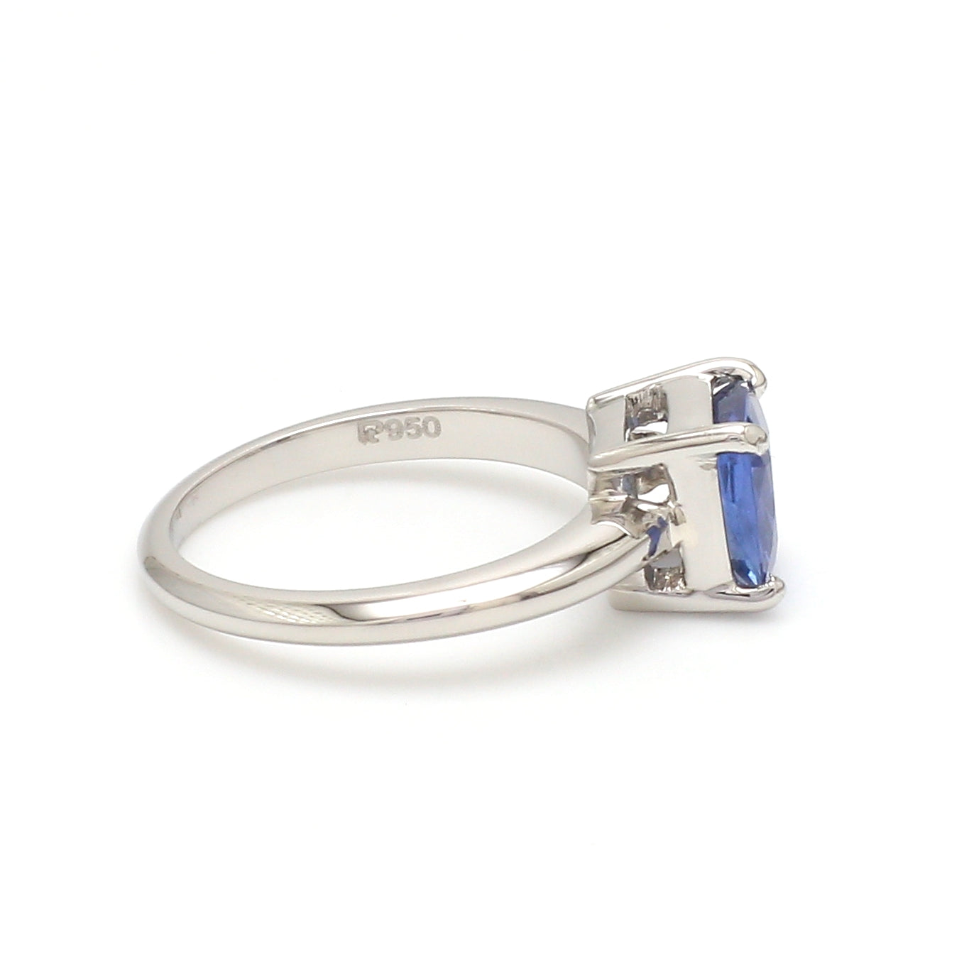 Cushion Cut Blue Sapphire Platinum Ring JL PT 1316   Jewelove