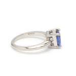 Load image into Gallery viewer, Cushion Cut Blue Sapphire Platinum Ring JL PT 1316   Jewelove
