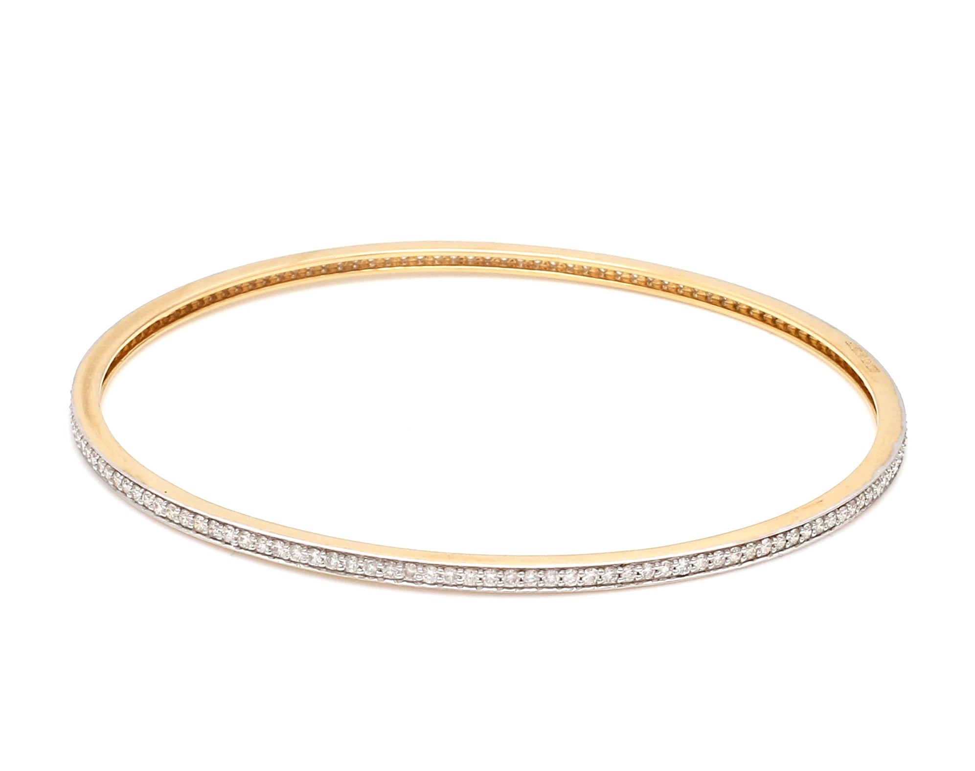 18K Gold with Diamonds Single Line Eternity Bangle JL AU B 101