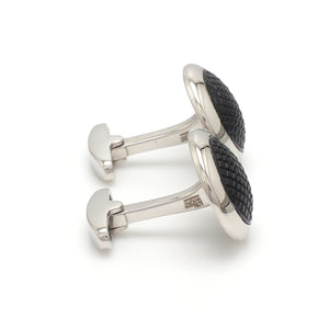 Platinum Cufflinks with Black Stone for Men JL PT C 02   Jewelove