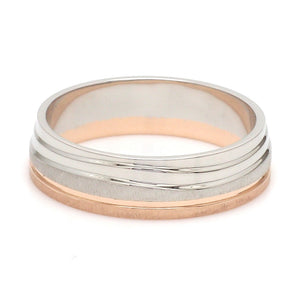 Platinum Rose Gold Plain Men's & Diamonds Women's Couple Rings JL PT 1256