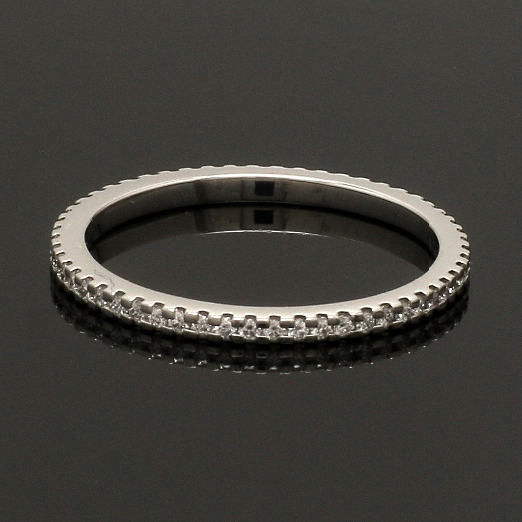 Thin Half Eternity Diamond Ring in Platinum JL PT 284-A