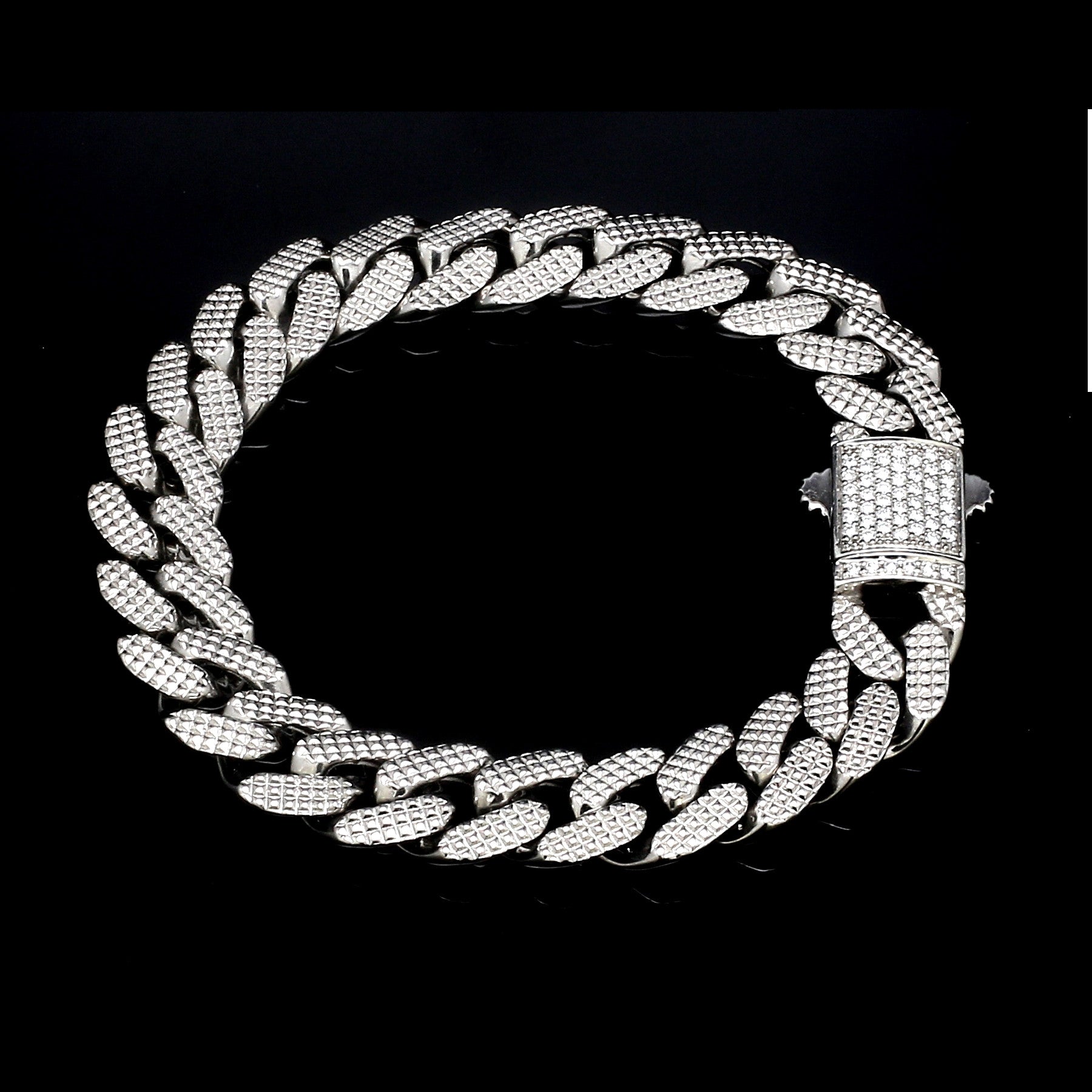 Men of Platinum | Diamond Cut Bracelet with Diamond Lock for Men JL PTB 1231