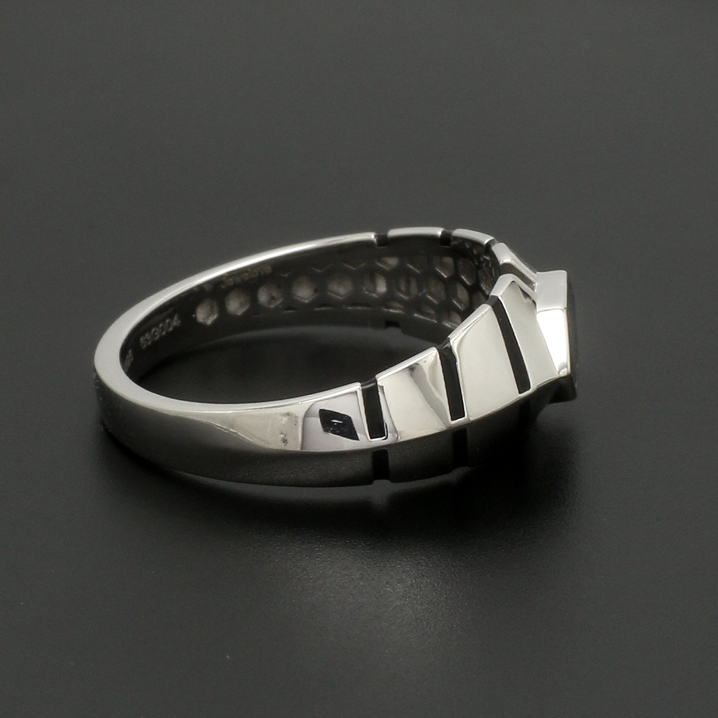 Platinum Ring with Black Enamel for Men JL PT 1310   Jewelove.US