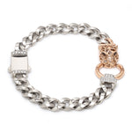 Load image into Gallery viewer, Platinum Rose Gold Jaguar Diamond Bracelet for Men JL PTB 1233
