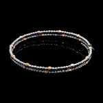 Load image into Gallery viewer, Japanese 2-row Platinum &amp; Rose Gold Bracelet for Women with Diamond Cut Balls JL PTB 1260
