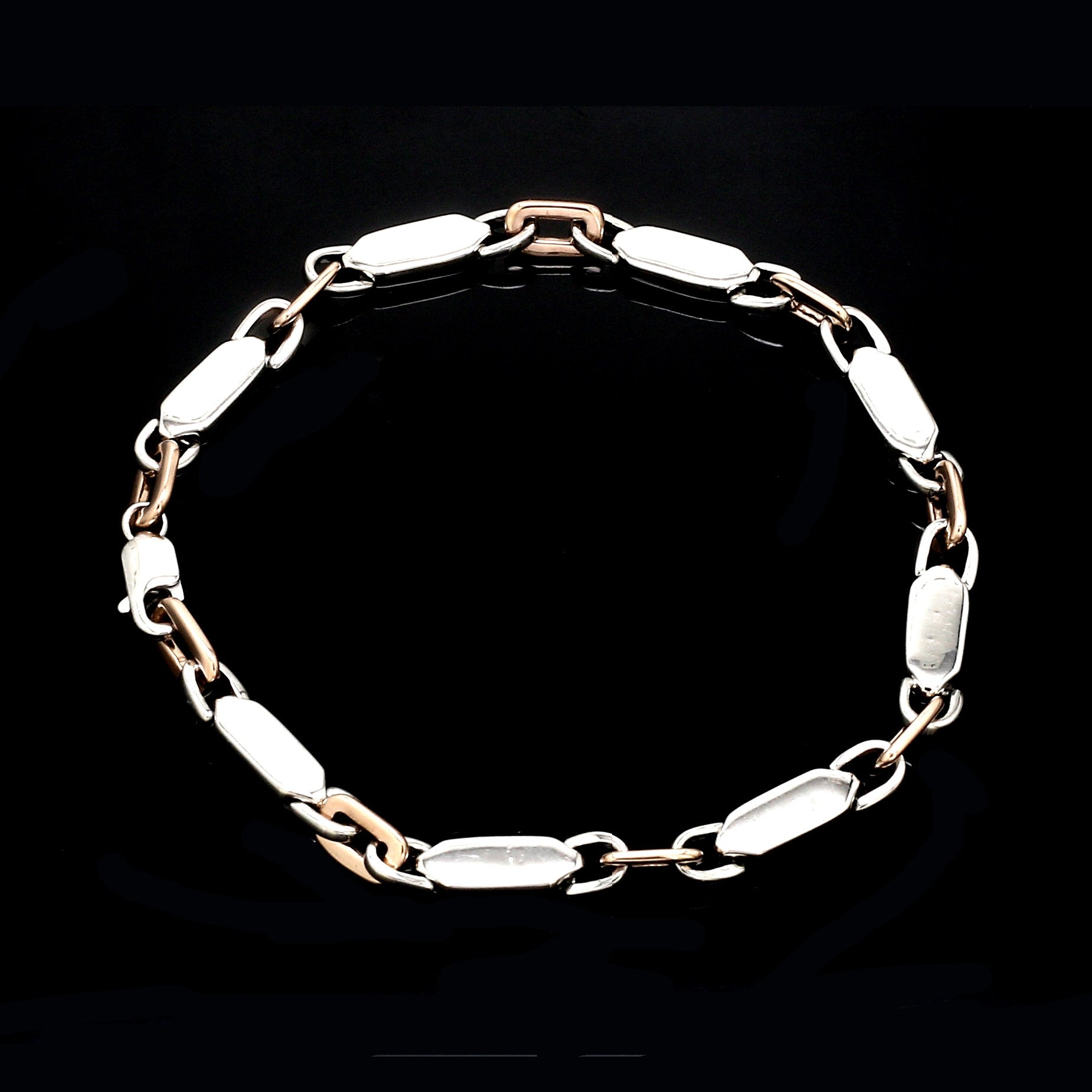 4.75mm Platinum & Rose Gold Bracelet for Men JL PTB 1279