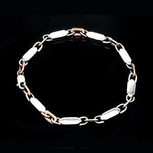 4.75mm Platinum & Rose Gold Bracelet for Men JL PTB 1279