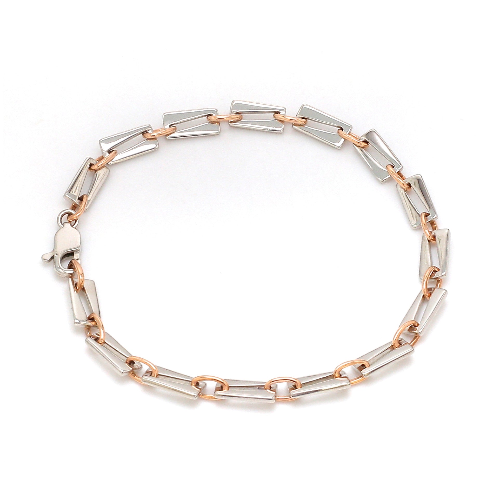 5.25mm Platinum & Rose Gold Bracelet for Men JL PTB 1280