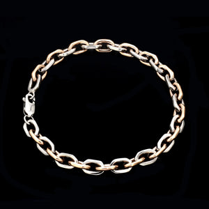 Men of Platinum| 5.75mm Platinum & Rose Gold Bracelet for Men JL PTB 1281