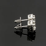 Load image into Gallery viewer, Platinum Solitaire Square Halo Earrings JL PT E 325-A   Jewelove.US
