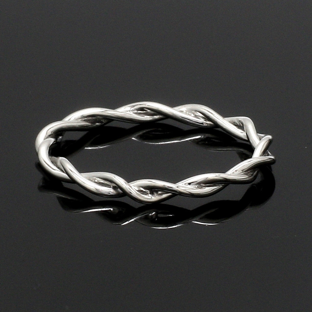 Plain Platinum Rope Ring for Women JL PT 1386