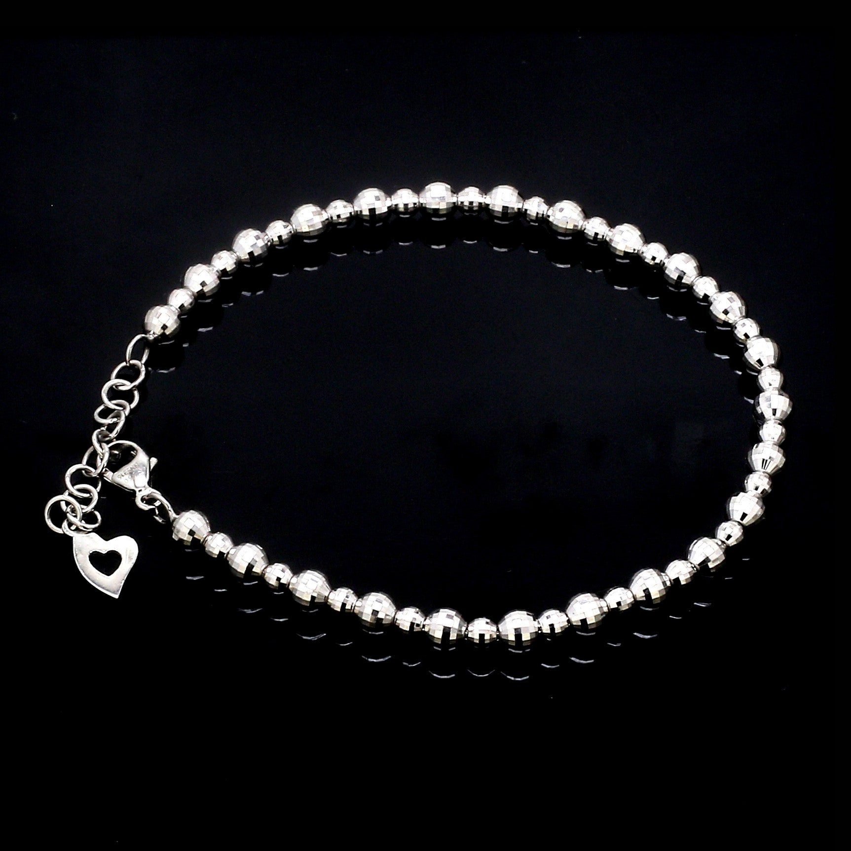 Platinum Bracelet with Diamond Cut Balls JL PTB 656