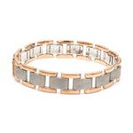 Load image into Gallery viewer, Men of Platinum | 13mm Platinum &amp; Rose Gold Heavy Bracelet for Men JL PTB 1283
