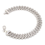 Load image into Gallery viewer, Platinum Cuban Diamond Bracelet for Men JL PTB 1238
