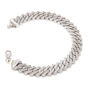 Platinum Cuban Diamond Bracelet for Men JL PTB 1238