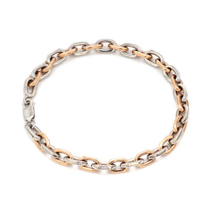 Men of Platinum| 5.75mm Platinum & Rose Gold Bracelet for Men JL PTB 1281