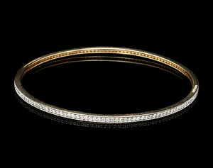 18K Gold with Diamonds Single Line Eternity Bangle JL AU B 101