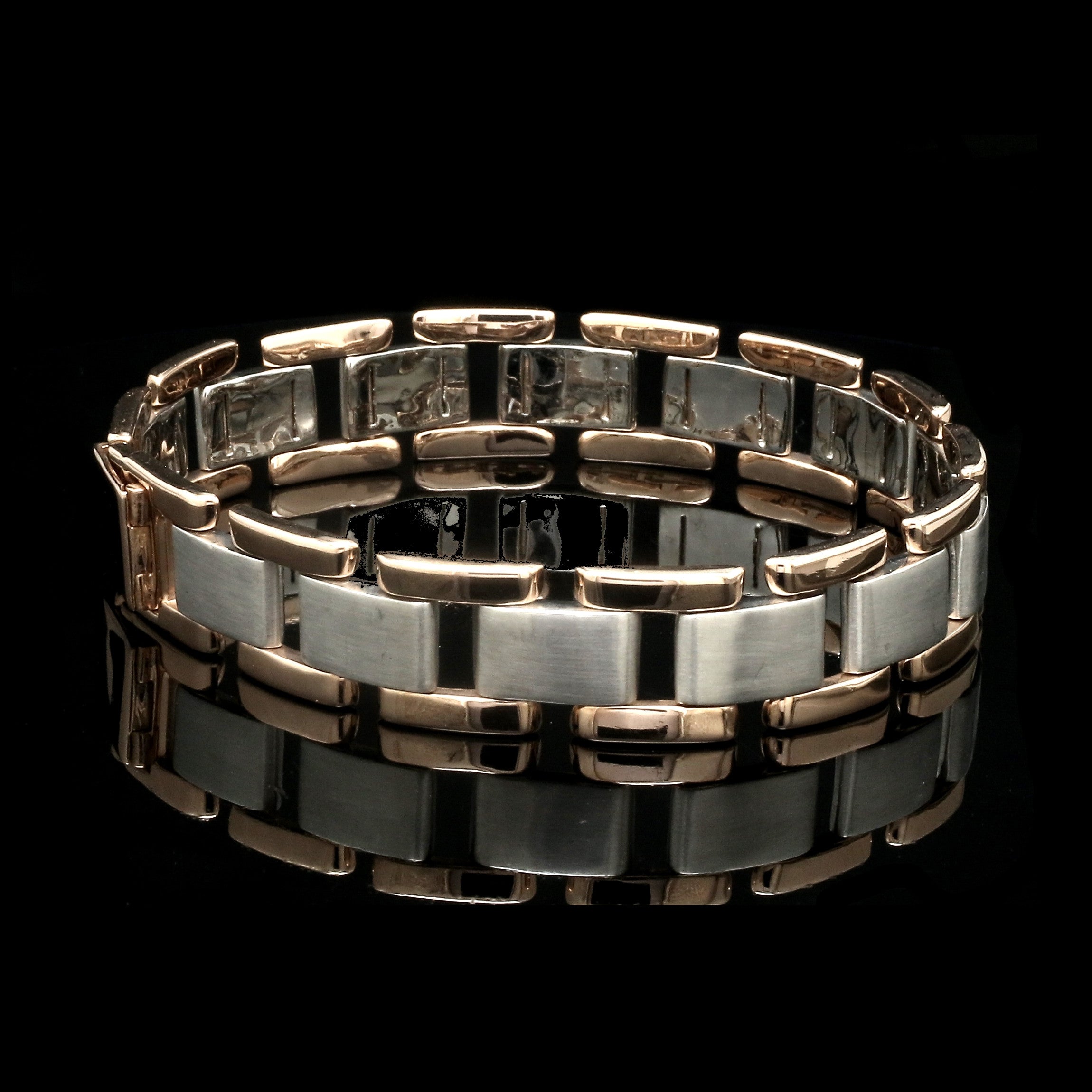 Men of Platinum | 13mm Platinum & Rose Gold Heavy Bracelet for Men JL PTB 1283