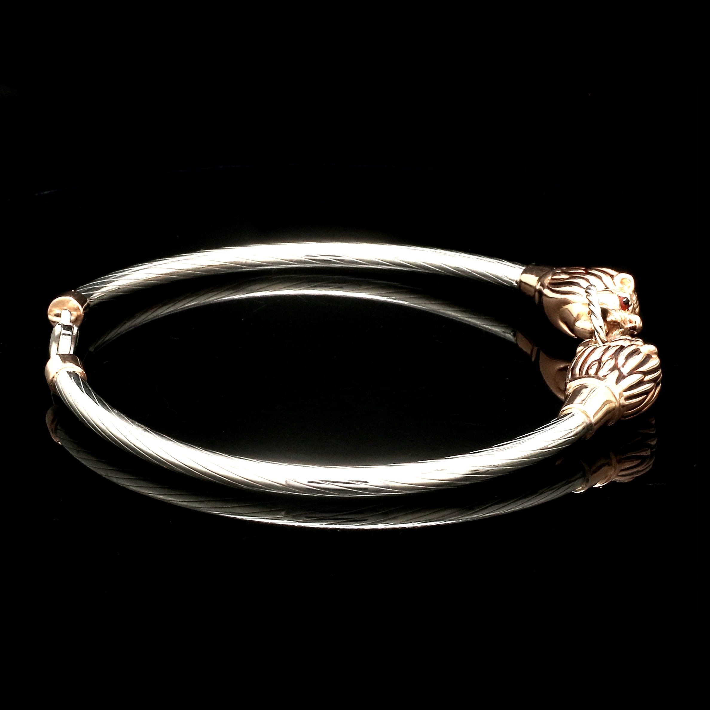 Platinum & Rose Gold Jaguar Bracelet for Men JL PTB 1234