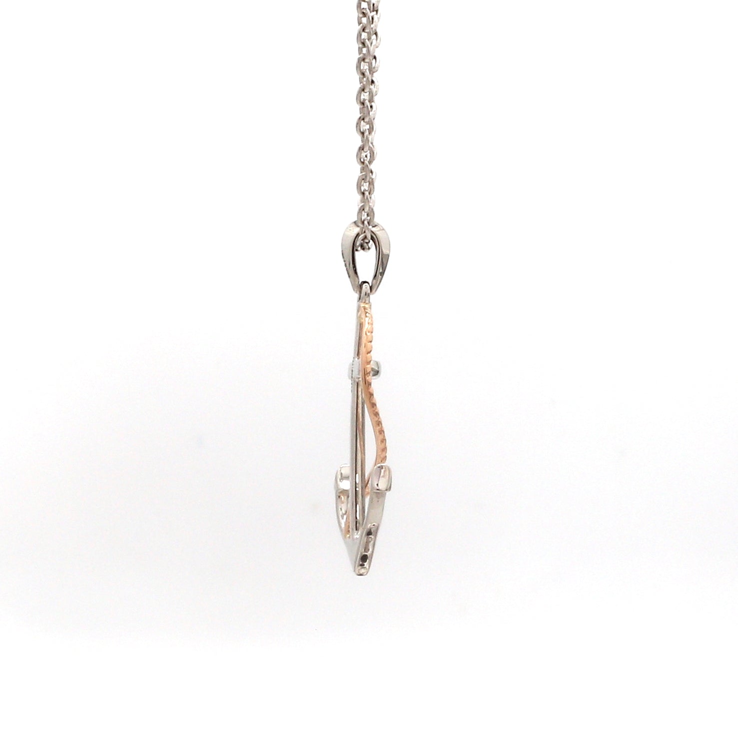 Platinum Anchor Pendant with Rose Gold for Sailors JL PT P 320   Jewelove.US