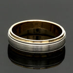 Load image into Gallery viewer, Milgrain Edge Platinum &amp; Rose Gold Men&#39;s Ring JL PT 636-B
