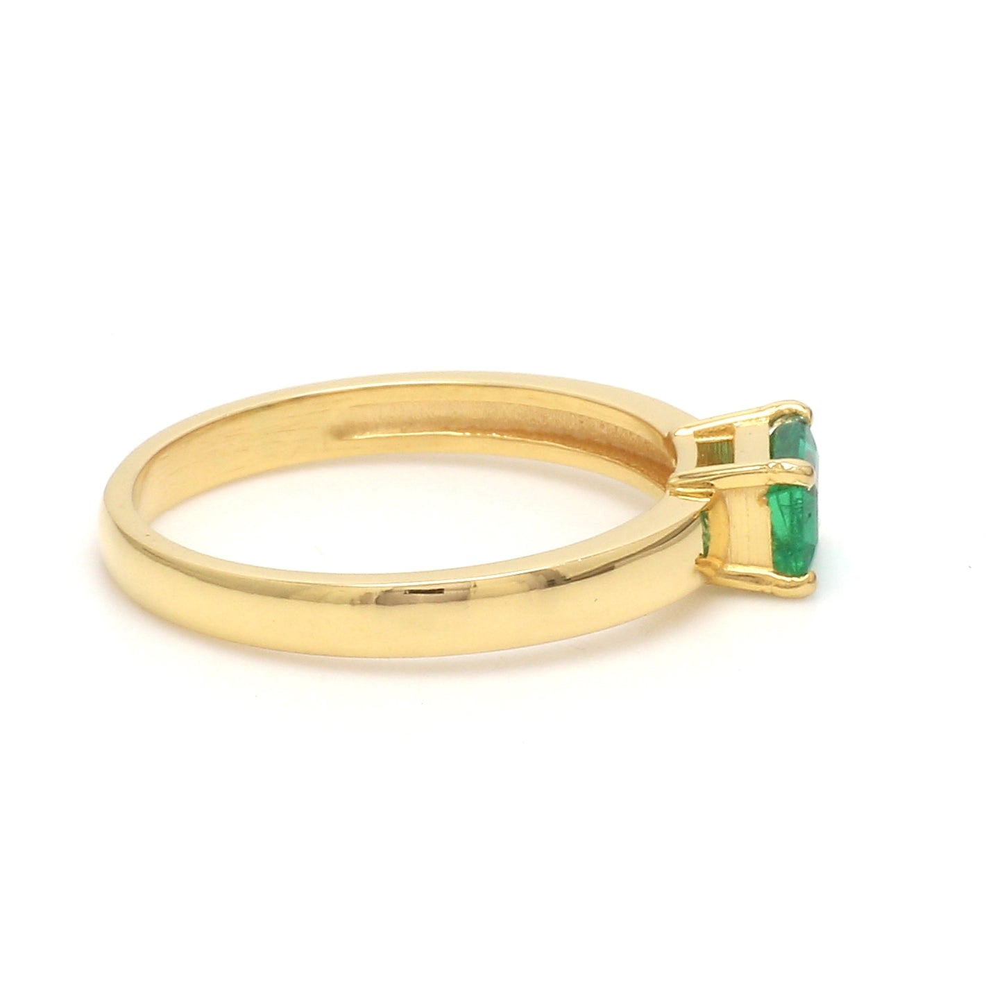 18K Yellow Gold Emerald Diamond Ring JL AU 102   Jewelove.US